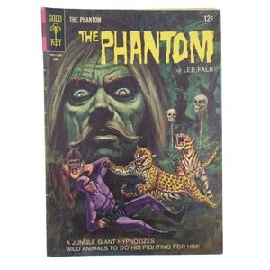 The Phantom #12 Gold Key Comics Silver 1965 Lee Falk Jungle Painted Cover FN VF